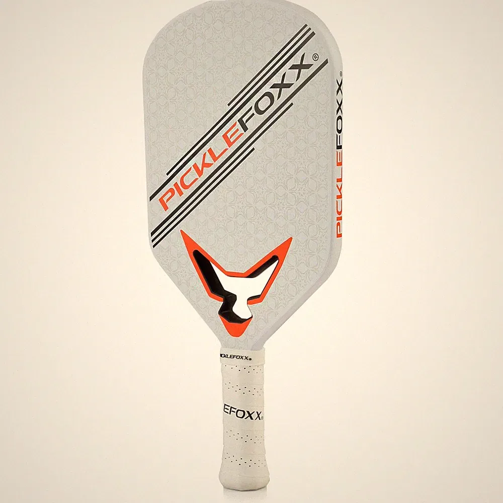 Pickleball Schläger aus Carbon, PICKLEFOXX Paddle Schläger Ultraleicht, Weiß