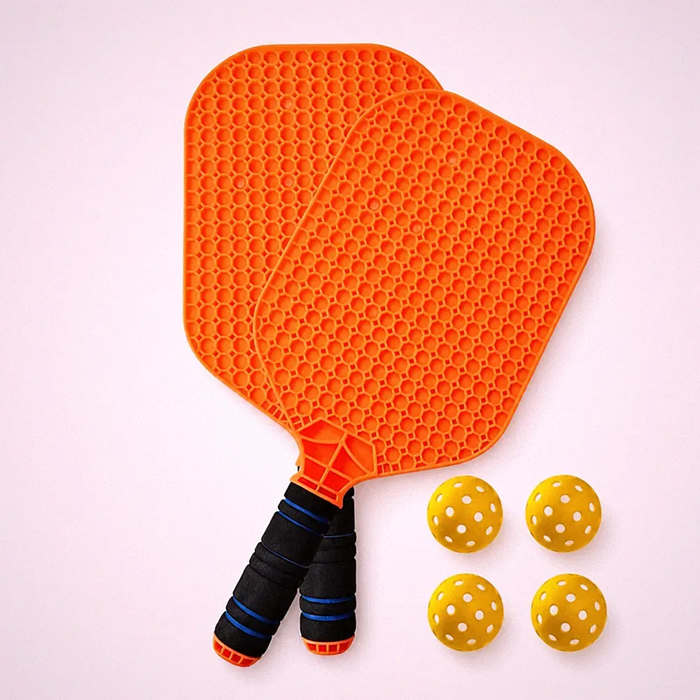 Pickleball-Schläger mit Bällen einteilig Sportgerät leicht für Training