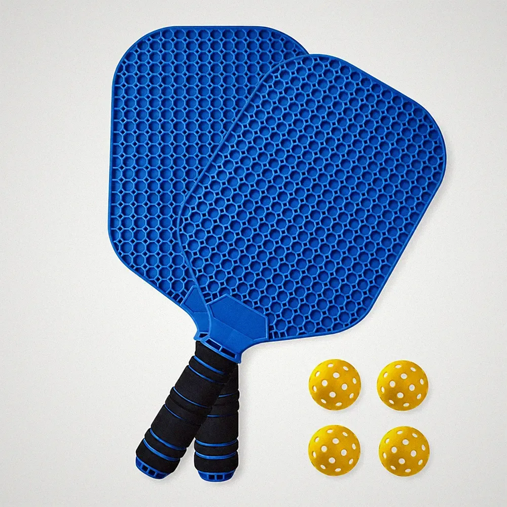 Pickleball-Schläger mit Bällen perforiert Sportgerät rutschfest für Garten