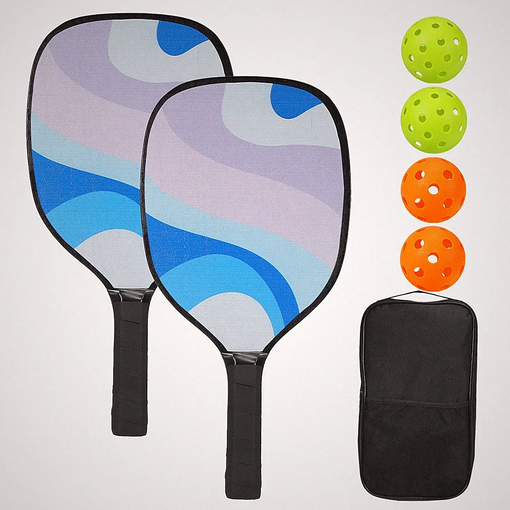 Pickleball Schläger Set 2 Premium Holz Pickleball Schläger 4 Pickleball Bälle