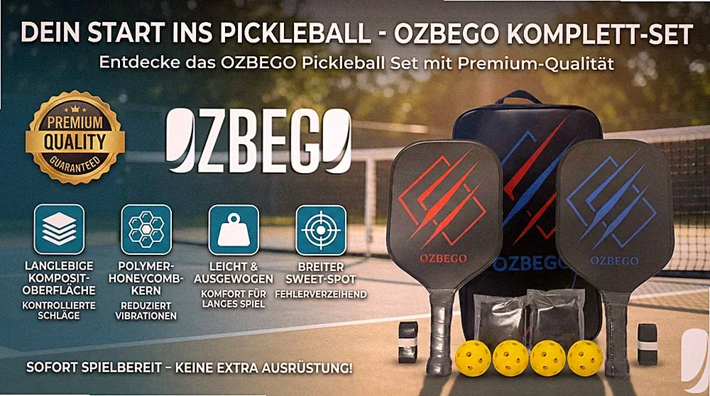 Pickleball Schläger Set 2er aus Carbon – inkl. 4 Bälle,und Tasche
