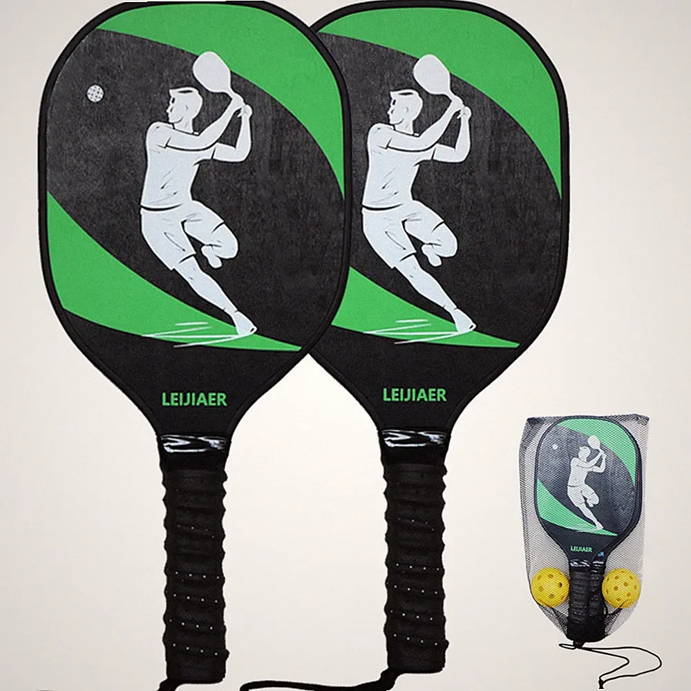 Pickleball-Schläger-Set 2er-Set Holzschläger Mit Bällen