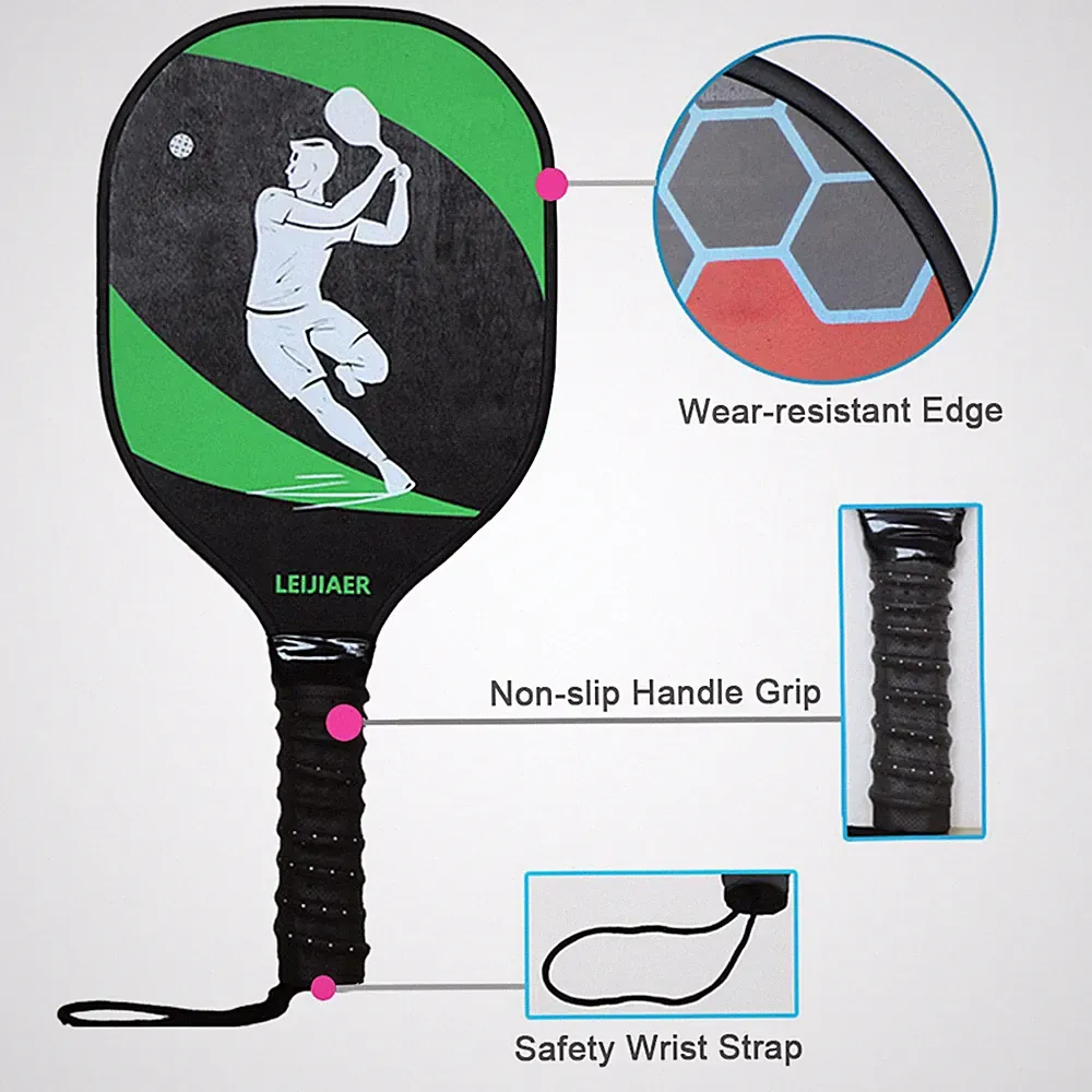 Pickleball-Schläger-Set 2er-Set Holzschläger Mit Bällen Und Aufbewahrungstasche
