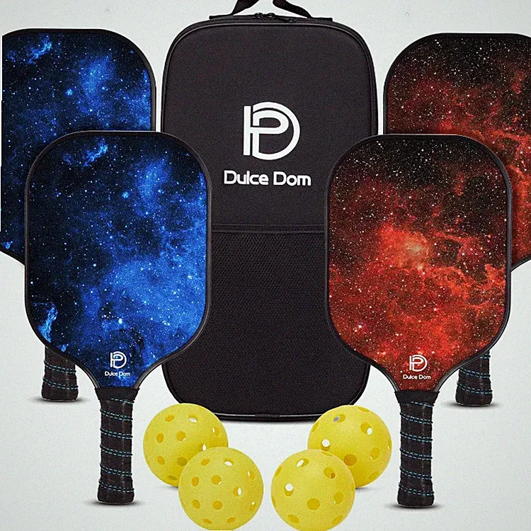 Pickleball Schläger Set 4er mit 4 Bällen und Tragetasche für Anfänger DULCE DOM