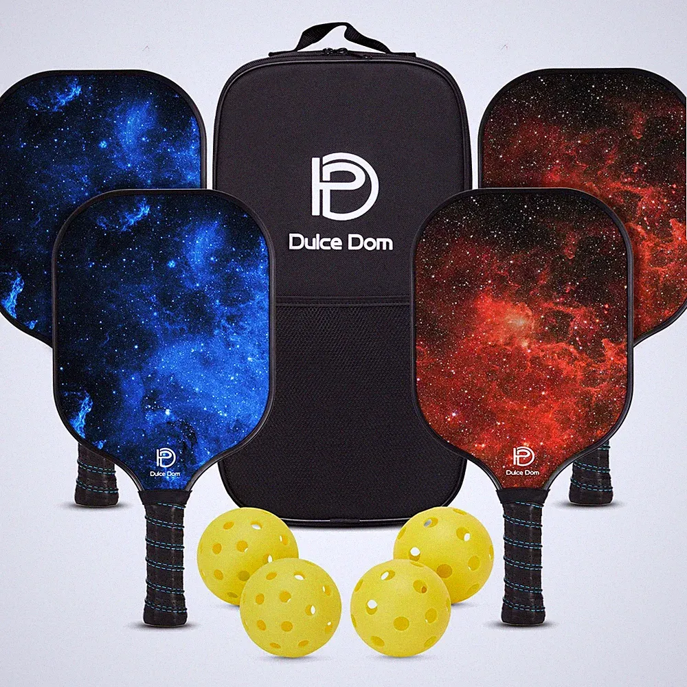 Pickleball Schläger Set 4er Paddel USAPA Holz Holzschläger 4 Bälle Tasche Top