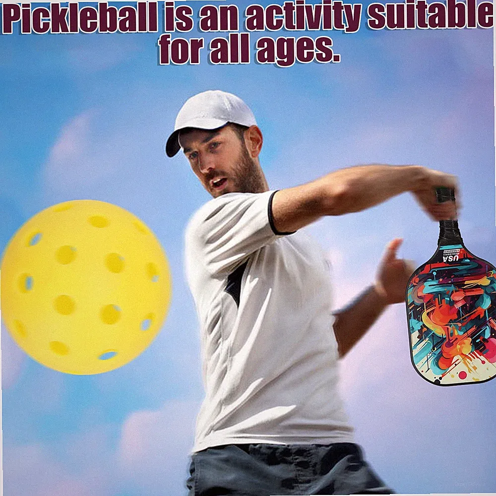 Pickleball-Schlägerset Aus Fiberglas Bestehend Aus 2 Schlägern Und 4 Pickleball