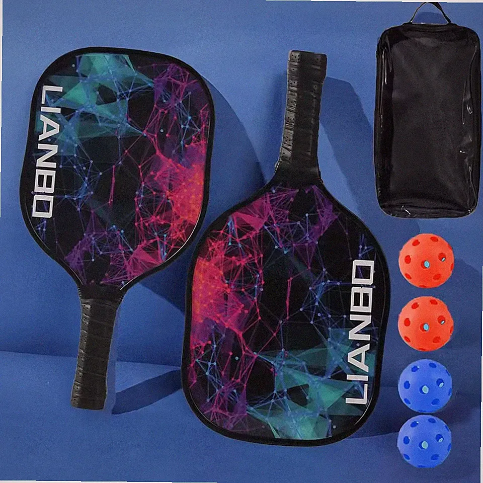 Pickleball-Schlägerset mit 2 Schlägern,4 Pickleball-Bällen,Beach-Tennisschläger