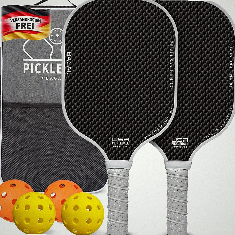 Pickleball Schlägerset mit 4 Bällen für Indoor und Outdoor Spiele, leicht, stoßd