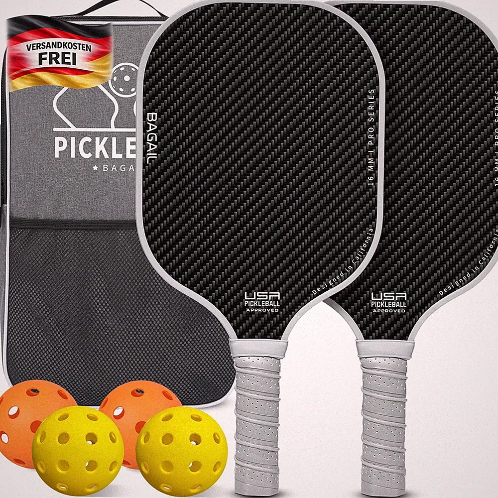 Pickleball Schlägerset mit Bällen leicht ergonomisch für Indoor Outdoor Spiele