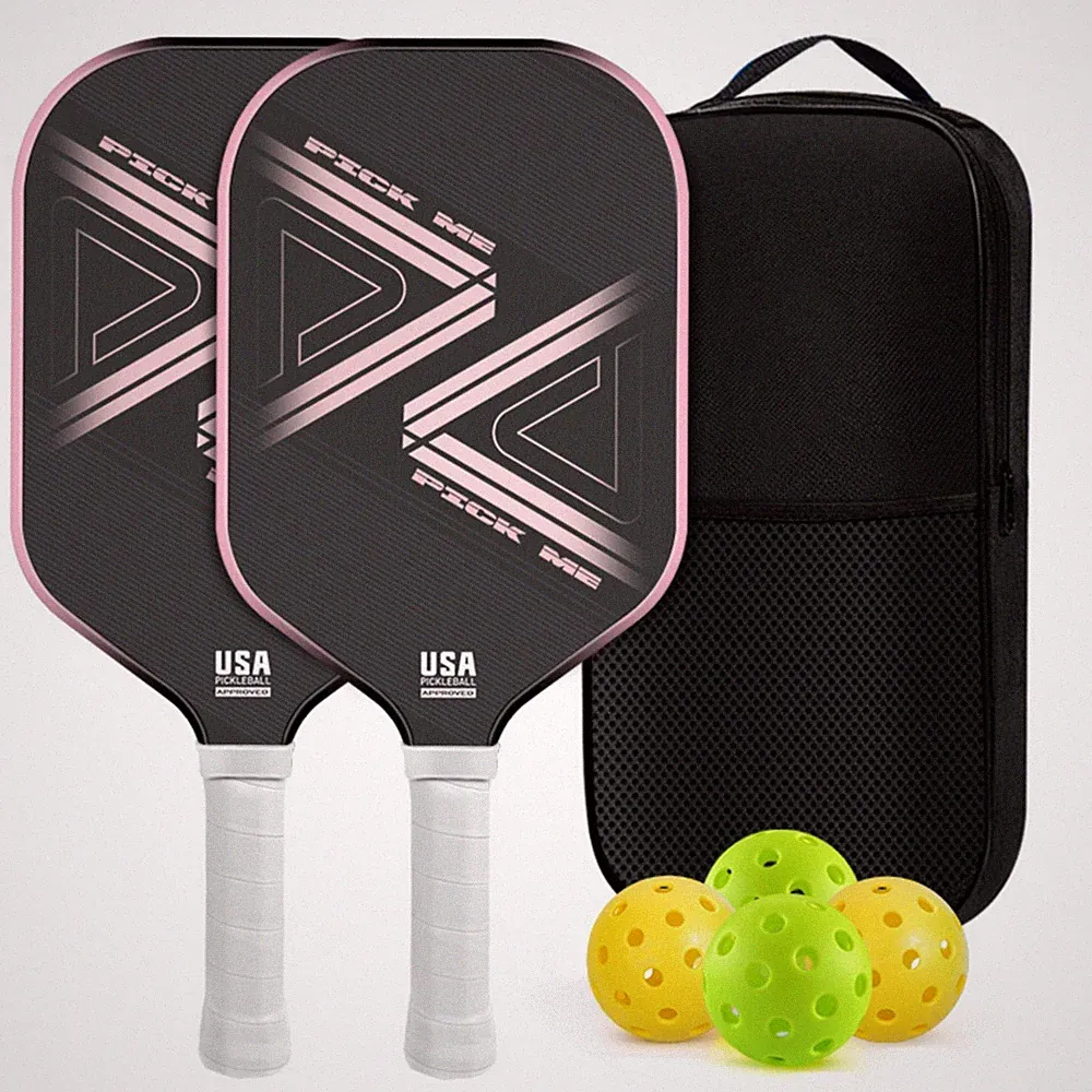 Pickleball-Schlägerset mit Bällen und Tasche Carbon für Training
