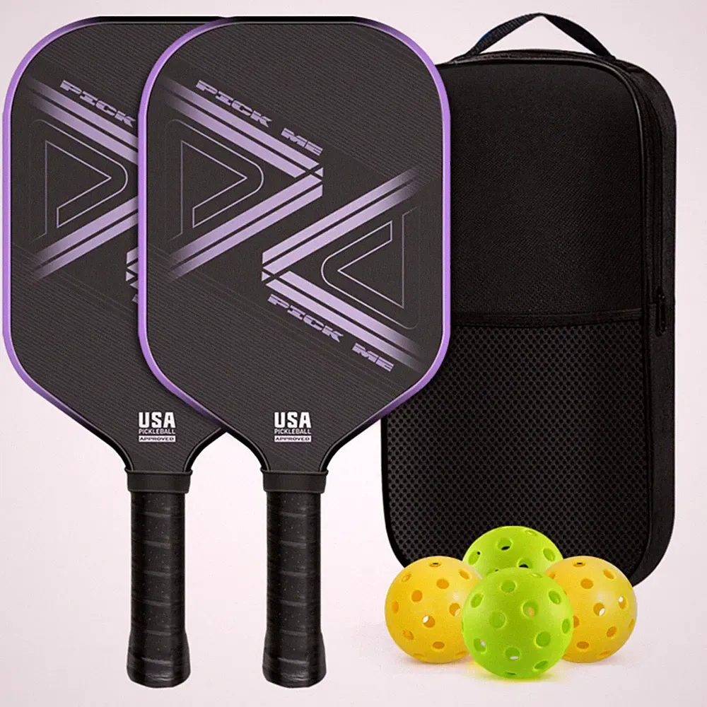 Pickleball-Schlägerset mit Bällen und Tasche langlebig für Freizeit, Neulinge