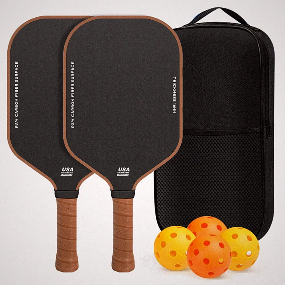 Pickleball-Schlägerset mit Bällen und Tasche strukturiert für Freizeit