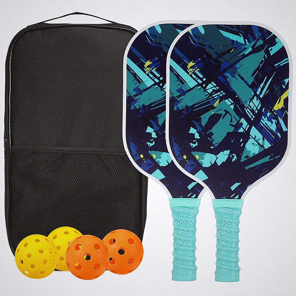 Pickleball-Schlägerset mit Fiberglas-Oberfläche,1 Tragetasche