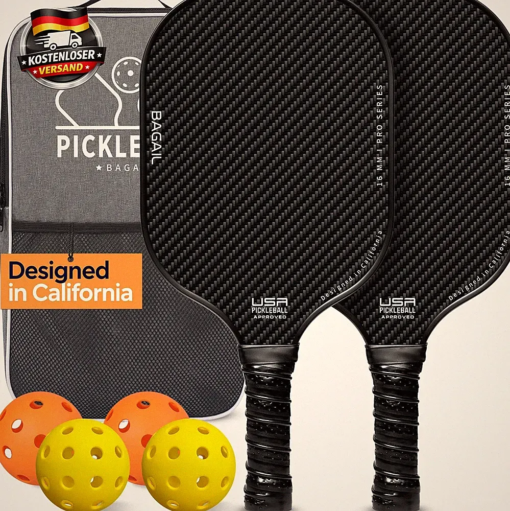 Pickleball Schlägerset, Pickle-Ball Schläger Mit 4 Bällen, Leicht – Hohe Stoßdäm