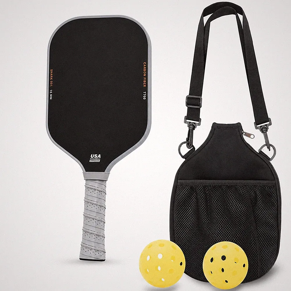 Pickleball-Set 16mm Schlägerset Carbon-Optik für Reisen