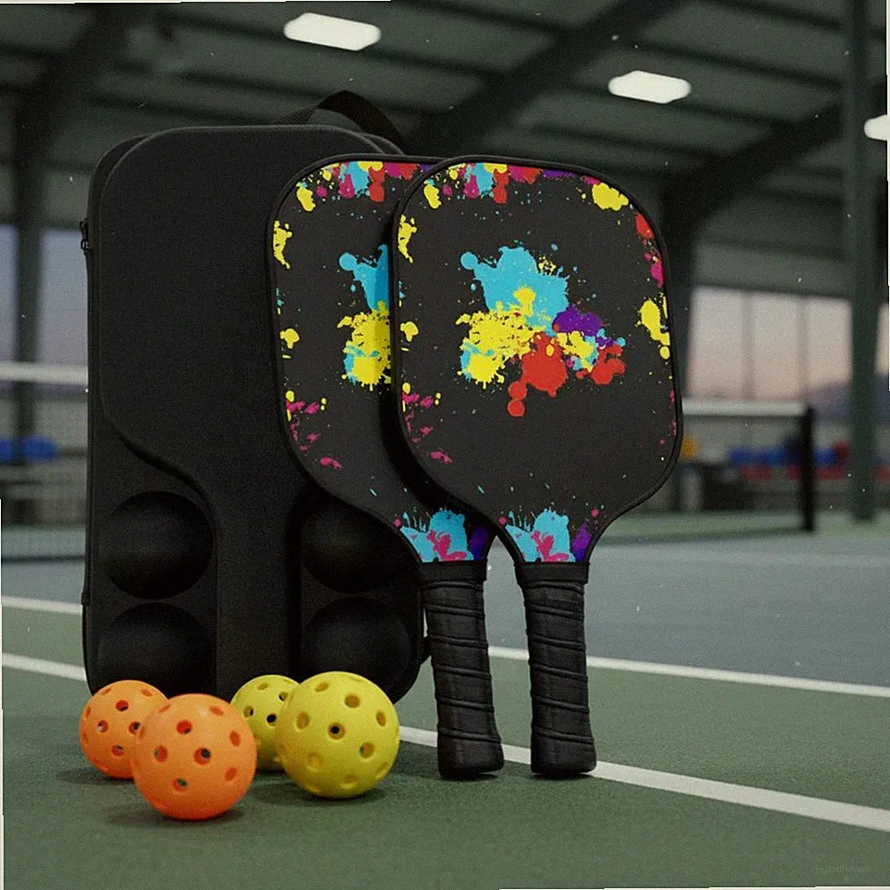 Pickleball-Set 2 Schläger leicht Schlägerset schweißabsorbierend für Anfänger
