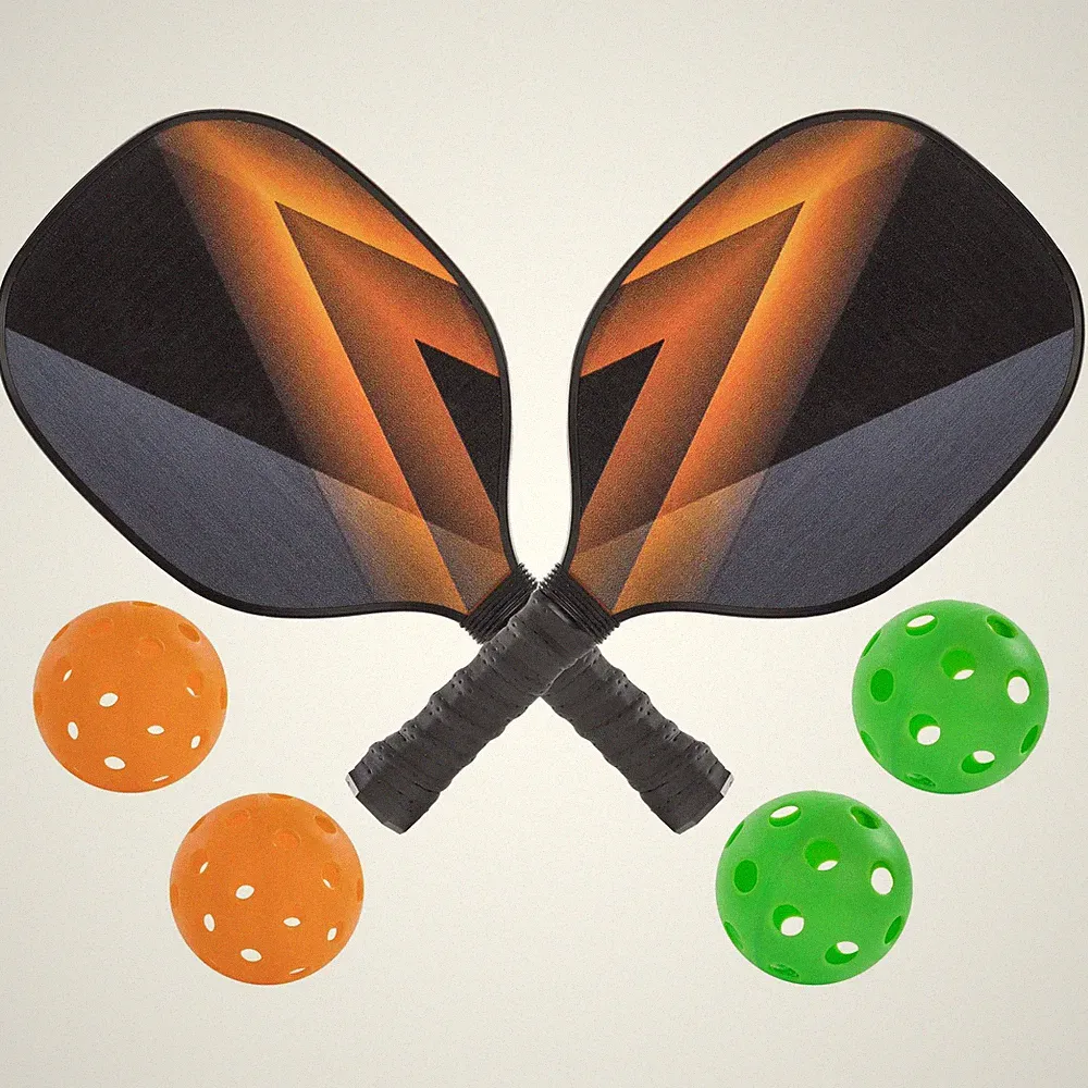 Pickleball Set mit 2 Paddle Schlägern, 2 Indoor Bällen und 2 Outdoor Bällen,...
