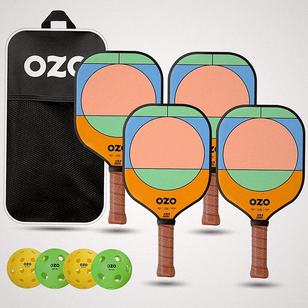 Pickleball Set mit 4 Schlägern, 4 Bällen und Tasche Jupiter Mittelstufe Pow...