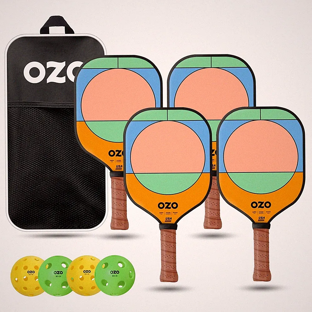 Pickleball Set mit 4 Schlägern, 4 Bällen und Tasche Jupiter Mittelstufe Pow...