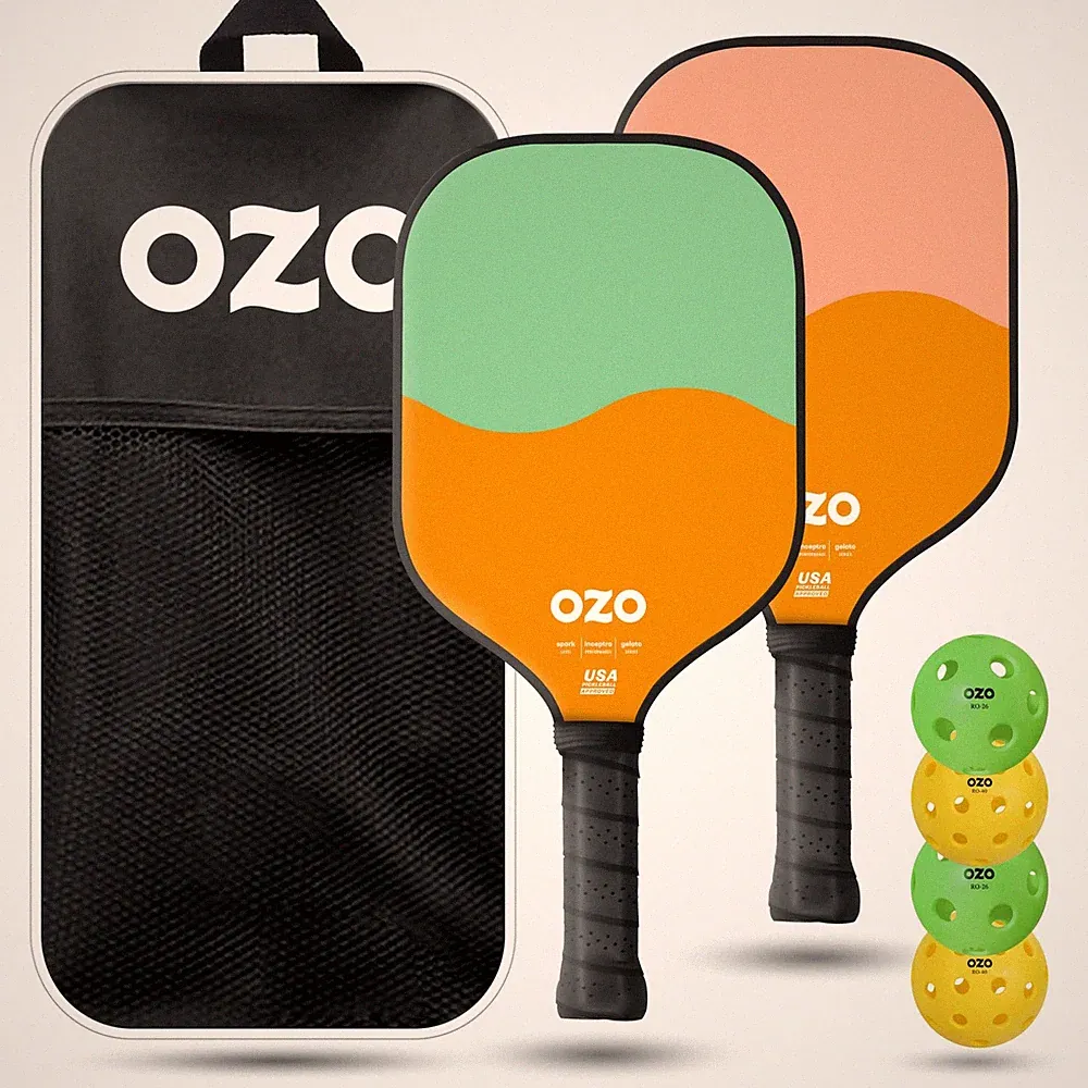 Pickleball – Set mit 4 Schlägern, 4 Bällen und Tasche – Spark Anfänger Kontro...