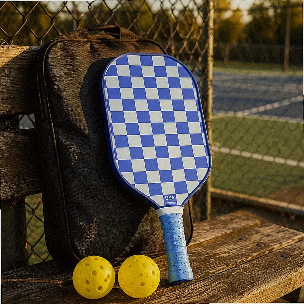 Pickleball-Set mit Tasche leicht Karoplatten-Schläger stoßdämpfung für draußen