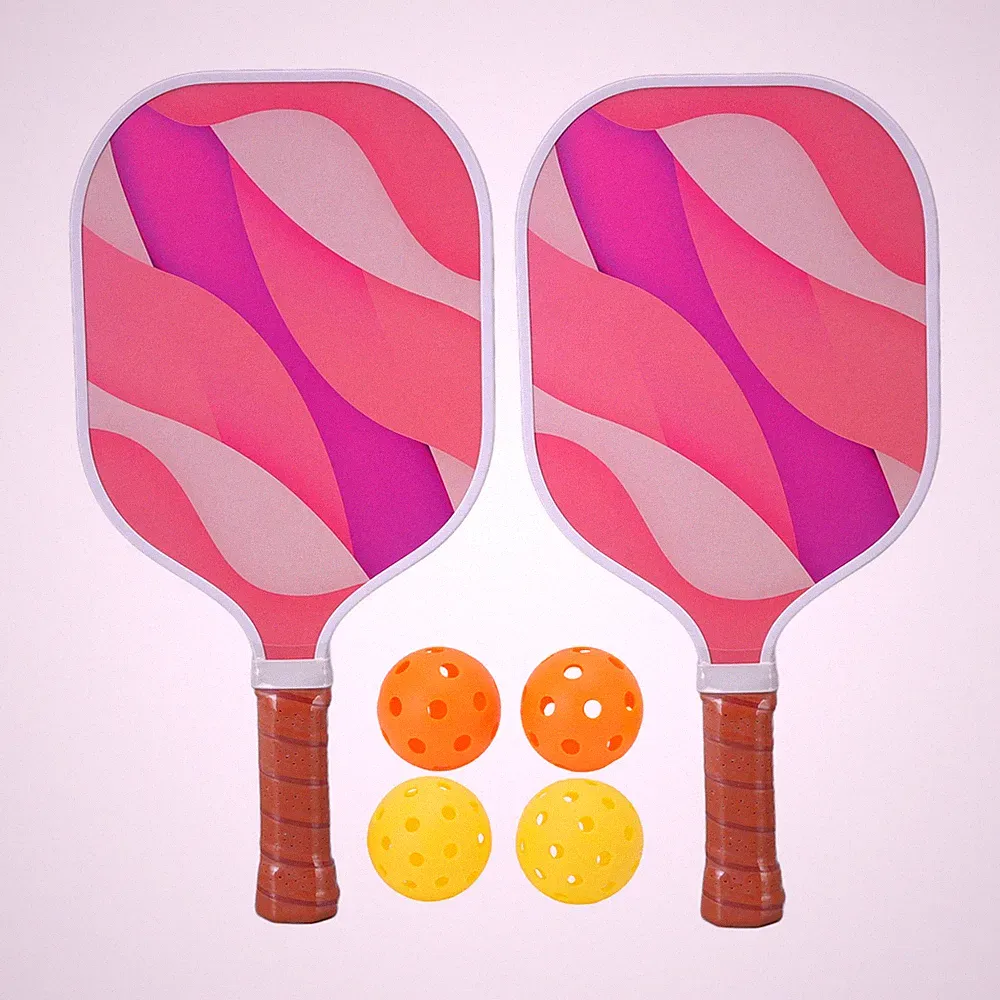 Pickleball-Set Mit Wabenkern-Fiberglas-Schläger Und Bällen Für Outdoor-Spie B1QL