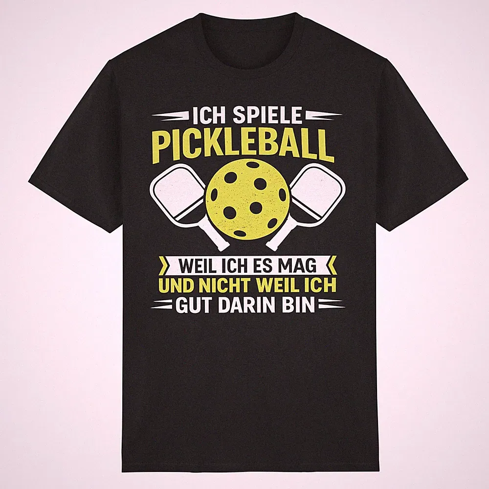 Pickleball T-Shirt mit Pickleball Schläger und lustigen Spruch für Pickleball