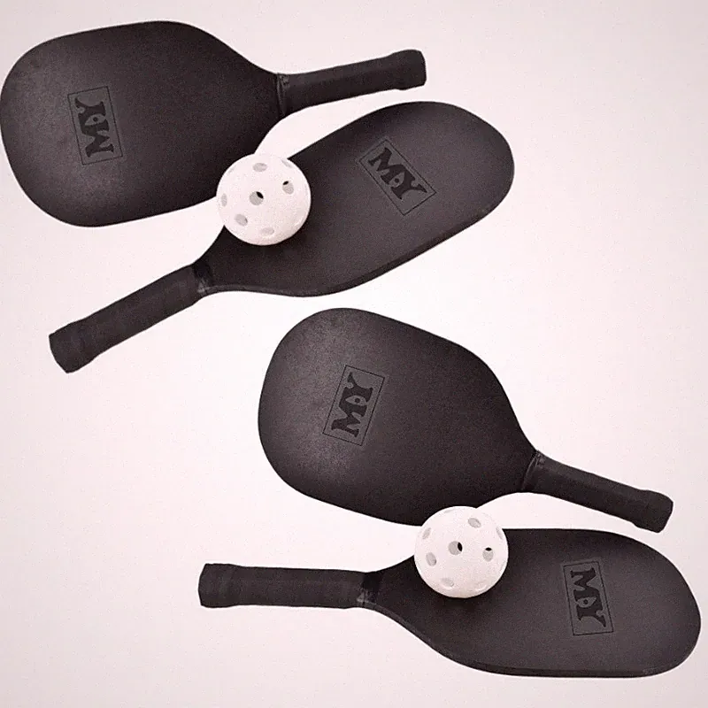 Play Hub Pickleball-Set 4 x Schläger 2 x Bälle Trainingshilfe Strand Garten