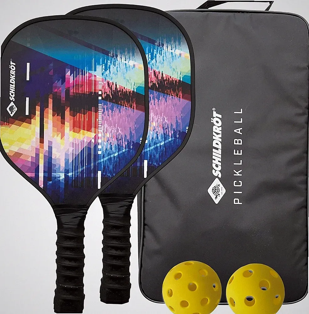Schildkröt 70160 Pickleball Set mit 2 Schlägern, 1 Indoor und 1 Outdoor-Ball, 1