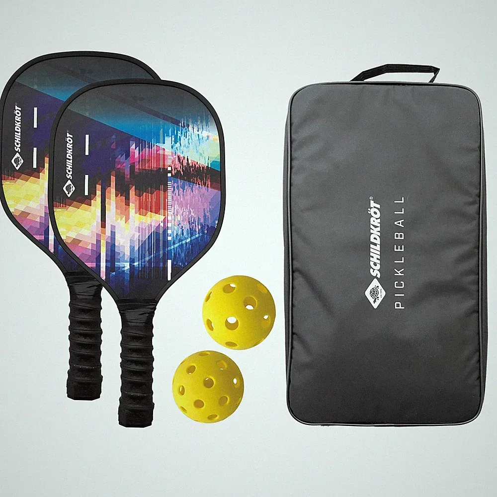 SCHILDKRÖT Pickleball-Set mit 2 Schlägern, 2 Bällen und Tasche